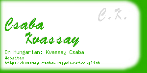 csaba kvassay business card